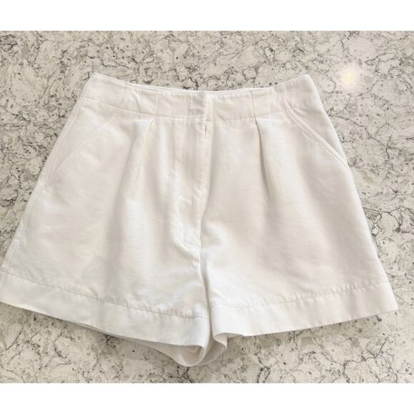 Tibi Shorts Women’s Size 2 White Cotton Tie High Waist - Picture 3 of 14